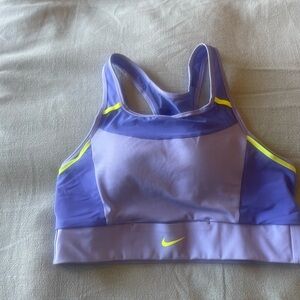 Nike Women's Lavender and Yellow Sports Bra